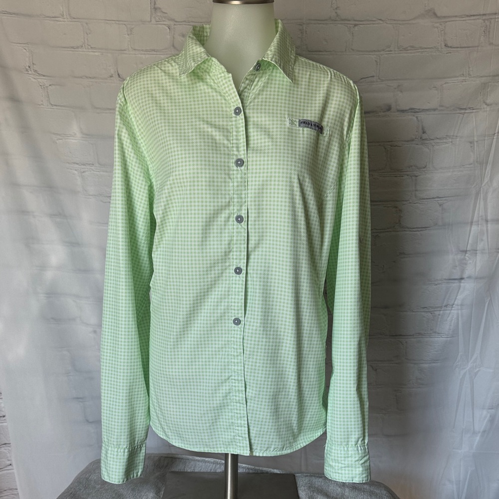 Woman's Field & Stream size XL Mint Green checkered Long-Sleeve